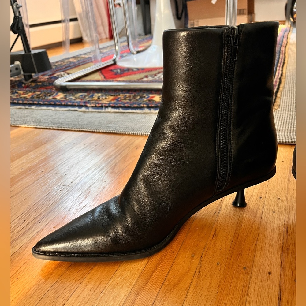 Zara Leather Kitten Heel Boots